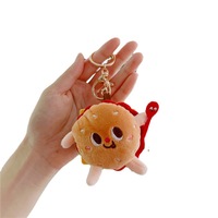 Porte-clés en peluche mignon en coton PP, motifs Hamburger, Hot-dog, Cuisse de poulet et Frites, style dessin animé, poupée de machine à griffes boutique, breloque de sac à dos
