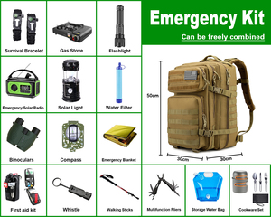Kit de survie d'urgence pour le camping et la randonnée en plein air avec radio solaire, lampe, sifflet et réchaud - Product Image 6