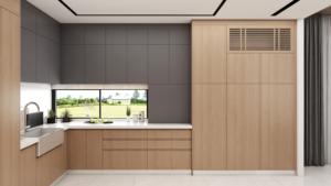 Ensemble de placards en bois multifonctionnels sur mesure, placards de cuisine modernes - Product Image 6