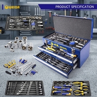 WEIDA Profesional 90pcs Set Kunci CRV Tang Obeng Kotak Alat Keras OEM Set Peralatan Tangan Garansi 3 Tahun untuk Perbaikan