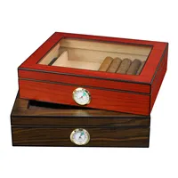 Matte Lacquer Cherry Cedar Humidor for 15-20 CT Cigars Box