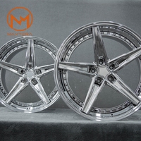 Jantes de voiture pour passagers Maxtera forgées sur mesure en chrome 3 pièces style M-X5 pour Porsche BMW AMG Audi Mustang Corvette McLaren