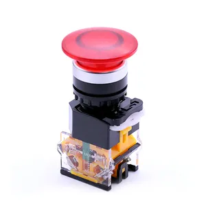 Non-illuminated Maintained Mushroom Push Button Switch NO/NC 22mm Cutout