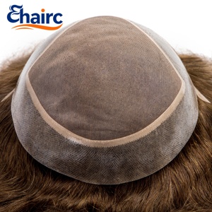 # Sistema Capillare Ibrido 4 Base Hollywood per <span class=keywords><strong>Uomo</strong></span>, in Pizzo Svizzero con Bordo in PU, 100% Capelli Umani, Facile Applicazione - Product Image 3