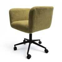 Chaise de bureau à domicile moderne Chaise de loisirs rembourrée réglable et pivotante à 360 ° avec roues rotatives pour chambre à coucher et salon