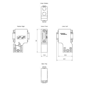 Connecteur de bus RS485 <span class=keywords><strong>SIMATIC</strong></span> DP Siemens 6ES7972-0BB52-0XA0, modules d'E/S <span class=keywords><strong>SIMATIC</strong></span> <span class=keywords><strong>ET</strong></span> <span class=keywords><strong>200SP</strong></span> 6ES7972-0BB52-0XA0 - Product Image 2