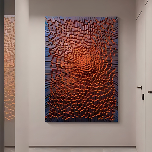 Arte Geométrico <span class=keywords><strong>3D</strong></span> de Madera para Pared, Tallado a Mano, Decoración Artística, Decoración de Pared de Madera - Product Image 3