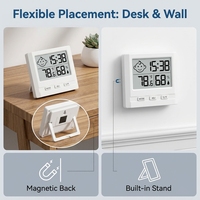 Mini thermomètre numérique d'intérieur, hygromètre alimenté par batterie, moniteur de température et d'humidité pour les chambres de bébé et les bureaux