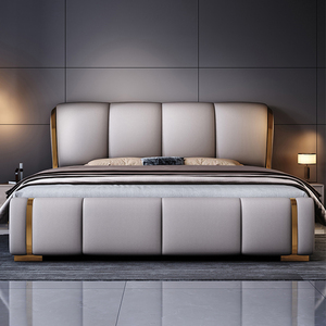 Элитная современная кровать с местом для хранения, в минималистичном стиле, кожаная, размера «king-<span class=keywords><strong>size</strong></span>», популярный итальянский роскошный комплект мебели для спальни - Product Image 5
