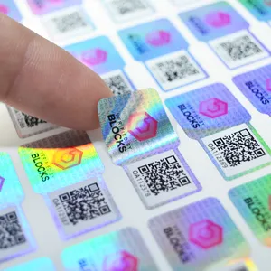 Étiquettes holographiques à gratter personnalisées, impression de Code QR, autocollants holographiques