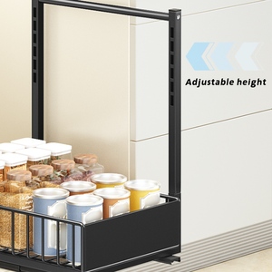 Cassetti scorrevoli regolabili a 2 livelli in altezza sotto il lavello della cucina organizzatore di <span class=keywords><strong>detersivi</strong></span> in metallo per bagno - Product Image 3