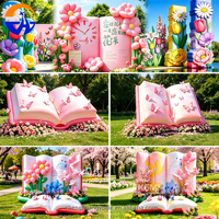 Décorations de festival et accessoires de décoration pour centres commerciaux et rues commerciales : Moules gonflables en forme de fleurs et de livres, design printanier Chenghuang
