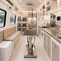 Salon de toilettage mobile pour animaux de compagnie diesel 4x2 combiné à une clinique vétérinaire sur camion