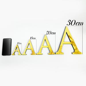 Lettres Majuscules et Minuscules Acryliques 10cm/15cm/20cm, Chiffres Arabes et Symboles, Autocollant Décoratif Effet Miroir Auto-Adhésif - Product Image 5