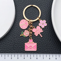 Porte-clés en métal personnalisé, motif rose rose mignonne, porte-pièces, pour couples, en alliage de zinc émaillé, accessoire de mode