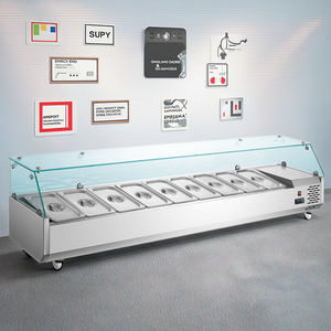 Ristorante commerciale tavolo e sotto il bancone <span class=keywords><strong>Pizza</strong></span> e insalata Bar Display refrigeratore contenitori - Product Image 1