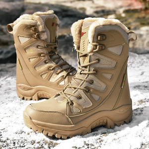 Botas de nieve cómodas y resistentes al desgaste de gran tamaño para hombres y mujeres, zapatos de senderismo de caña alta, zapatos cálidos de seguridad para caminar al aire libre - Product Image 4