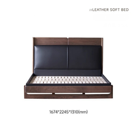 Meubles de chambre à coucher modernes multifonctionnels en mélamine, ensemble de chambre à coucher avec lit double