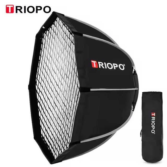 Triopo KS-90 Portable 90cm Bowens Mount Octagon Softbox with Honeycomb Grid Carry Bag Studio Product Photography