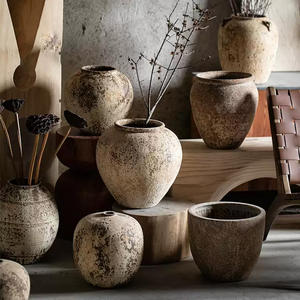 Yusan Vase hydroponique rétro Style chinois nouveau Pot de fleur séché en céramique Design rustique décor à la maison <span class=keywords><strong>poterie</strong></span> grossière pour famille d'accueil - Product Image 3