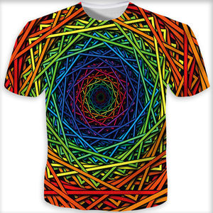 T-shirt homme, Streetwear, personnalisé, imprimé Hip-Hop, 3D Vortex, impression <span class=keywords><strong>psychédélique</strong></span> - Product Image 6