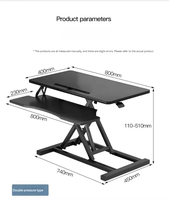 Bureau de bureau Portable ergonomique réglable en hauteur debout assis à debout bureau d'ordinateur Riser bureau d'ordinateur pliable