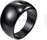 POYA Jewelry Bague en céramique pour femme Large haute polie Design classique Bague de fiançailles Bague de mariage Meilleur cadeau