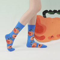 Nieuw ontwerp Winterfruitpatroon Mode Dames Crew Sokken Antislip Ademend Comfortabel Katoen voor casual dagelijks gebruik