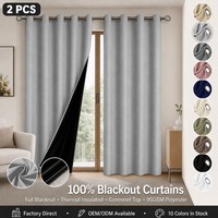 Cortinas Opacas Térmicas con Ojales, Paneles de Cortina de Color Sólido de 52x84 Pulgadas para Sala de Estar y Dormitorio, Venta al por Mayor