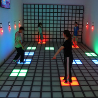 Salle de jeux de danse avec lumières RVB 30x30cm Carrelage de sol interactif à LED pour jeux d'enfants