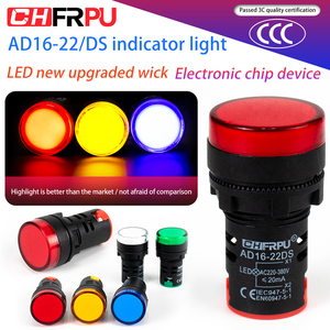 AD16-22 Chỉnh Núi 22Mm Dẫn AC DC 6V 12V 48V 110V 220V 380V Thiết Bị Tín Hiệu Pilot Đèn Chỉ Thị LED - Product Image 3