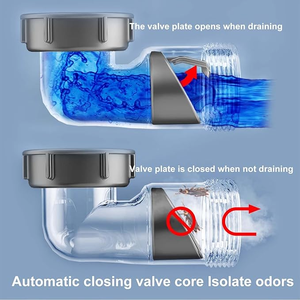 Tuyau de vidange PVC anti-odeur haute qualité, multi-angles, diamètre 110 mm, avec filtre d'évier de cuisine mobile en acier inoxydable - Product Image 5