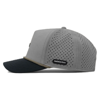 Gorra de béisbol de poliéster de 5 paneles con orificios cortados a láser, impermeable, personalizada, profesional, de alta calidad, del fabricante 112
