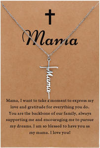 Qingyuan Acero inoxidable impermeable Jesús Cruz regalo nombre plata colgante collar para hombres mujeres - Product Image 4