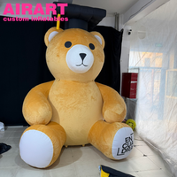 Décoration de toque de bachelier : Ours en peluche gonflable marron de dessin animé pour la saison des diplômes