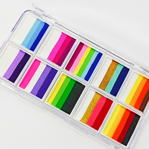<span class=keywords><strong>Palette</strong></span> de peinture pour le visage à thème drapeau, 12 compartiments, en vrac |   Peinture pour le visage à base d'eau |   Étui portable |   Vente en gros pour les festivals. - Product Image 3