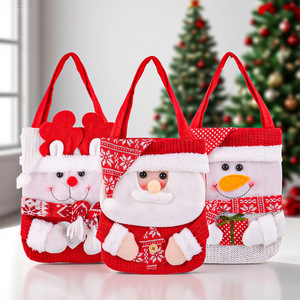Christmas Party Favor Bag Candy Storage Hand Bag Santa Snowman <b>Reindeer</b> <b>Xmas</b> Gift Packaging Supplies - Product Image 2