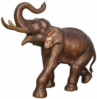 Vente en gros statue d'animal en laiton coulé grande sculpture de tête de fontaine d'éléphant de jardin en bronze