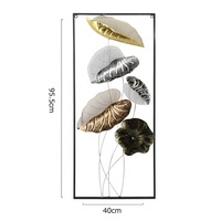 Décor mural métallique motif feuille de lotus, décoration pour la maison, pendentif mural suspendu pour chambre