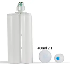 400Ml 2:1 2K Pp Grote Plastic Vloeistof Dispenser Dubbele Vat Spuit Cartridge Voor Ab Lijm