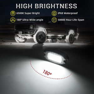 6 Pods IP68 Étanche Antichoc 6000K Super Lumineux Blanc Pur LED Rock Lights Underglow Light pour <span class=keywords><strong>Remorque</strong></span> Camion Jeep Offroad - Product Image 3
