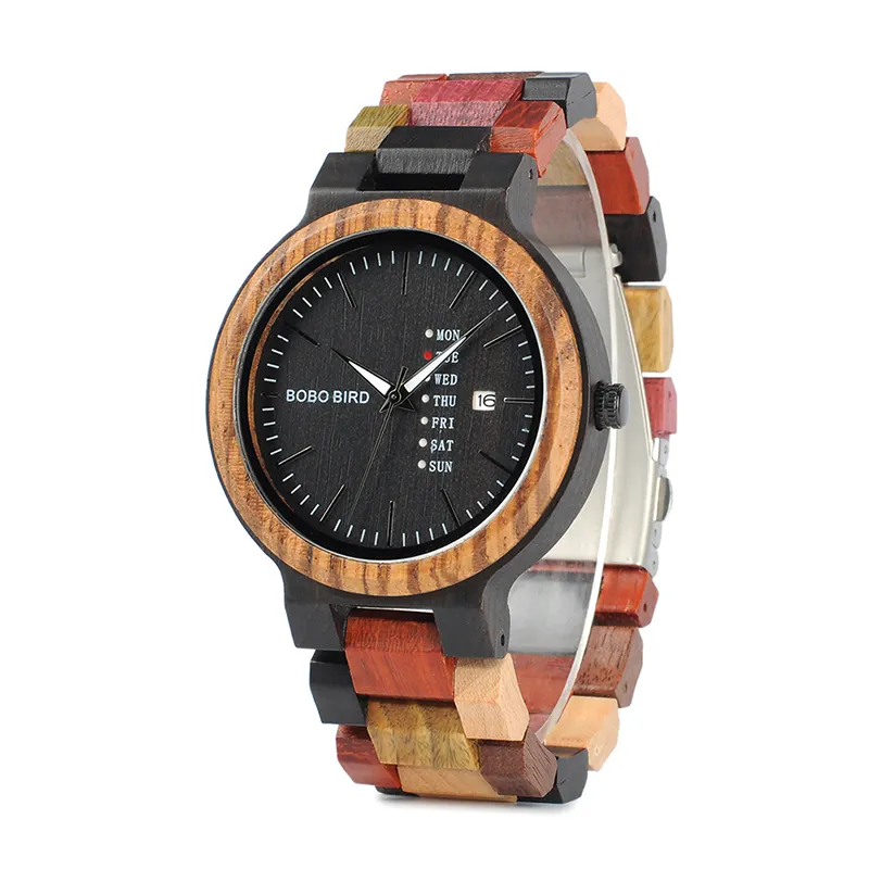 BOBOBIRD Bestseller Uhr Naturholz Uhren Herren Luxus hand gefertigte Herren Quarzuhr Custom Logo