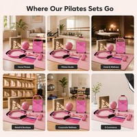Set de Pilates y Yoga 8 en 1, Kit de Gimnasio en Casa, Anillo de Pilates, Bandas de Ejercicio, Pelota, Correa de Estiramiento, Calcetines, Equipo Completo de Entrenamiento Físico para Mujeres