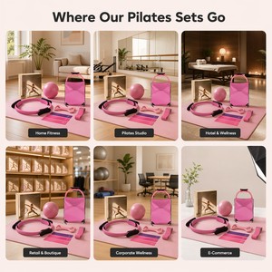 Kit de Pilates et Yoga 8-en-1 pour la Maison : Anneau de Pilates, Bandes d'Exercice, Ballon, Sangle d'Étirement, Chaussettes – Ensemble Complet pour l'Entraînement Physique Féminin - Product Image 6
