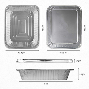 Aluminum Pans Half Size Steam Table Deep Pans Tin <b>Foil</b> <b>Containers</b> with <b>Foil</b> Lids Chafing Dish Buffet Catering - Product Image 2