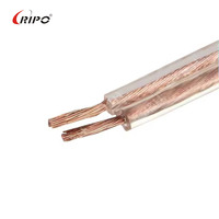 Câble plat double flexible coloré CCA/OFC 10-24 AWG |   Fil de haut-parleur CCA 2MM Transparent/Rouge&Noir |   100M/Rouleau Commande en gros pour ordinateurs