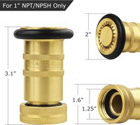 Nosel Selang Pemadam Kebakaran Industri Heavy-Duty Brass 1 inci NPSH/NPT 100 psi 75 GPM Semprotan Jet Kabut Peralatan Pemadam Kebakaran Hidran Kebakaran