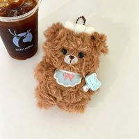 Porte-clés en peluche ours chef de dessin animé mignon, pendentif de sac à dos pour couple et meilleurs amis, petite poupée cadeau en gros