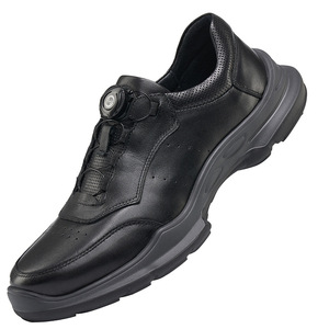 Chaussures décontractées pour hommes en cuir véritable, bout rond, à lacets, légères, semelle extérieure en caoutchouc, semelle intermédiaire en EVA, doublure en mesh - Product Image 4