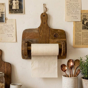 Portarotolo Vintage per Asciugamani di Carta - Supporto Creativo <span class=keywords><strong>in</strong></span> <span class=keywords><strong>Legno</strong></span> per Carta Igienica - Organizzatore Rustico per Cucina e Bagno - Product Image 3